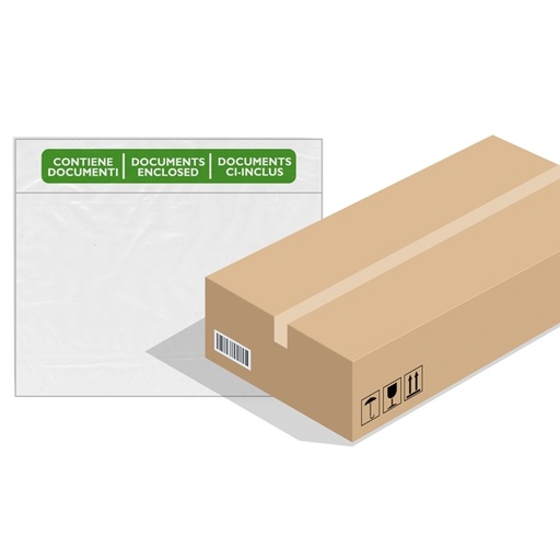 [D80435] 1000 BUSTE ADESIVE SPEEDY DOC C5 230X165mm con stampa "contiene documenti"