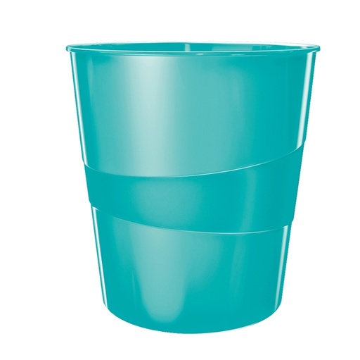 [D80513] CESTINO GETTACARTE WOW AZZURRO ACQUAMARINA 15LT LEITZ