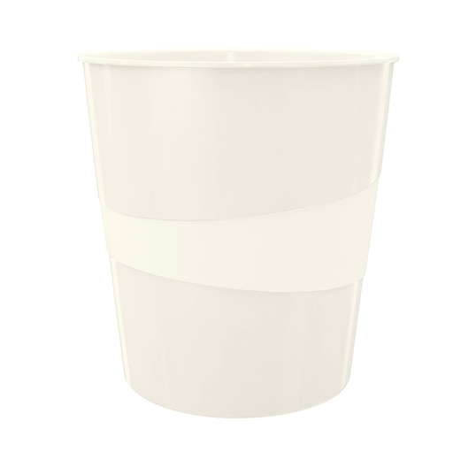 [D80515] CESTINO GETTACARTE WOW BIANCO METALLIZZATO 15LT LEITZ