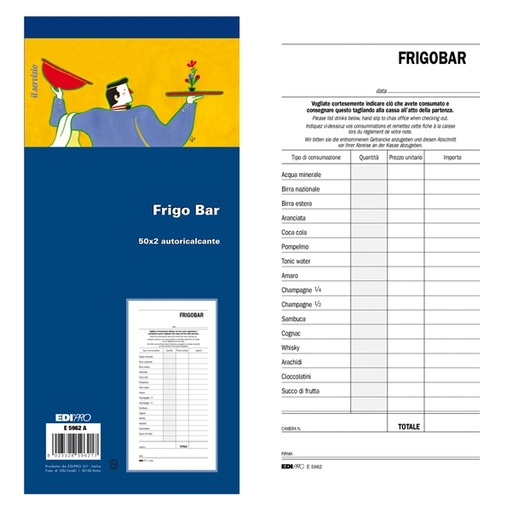 [D94351] BLOCCO FRIGO BAR 22x10cm 100Fg 2 copie autoric. E5962A