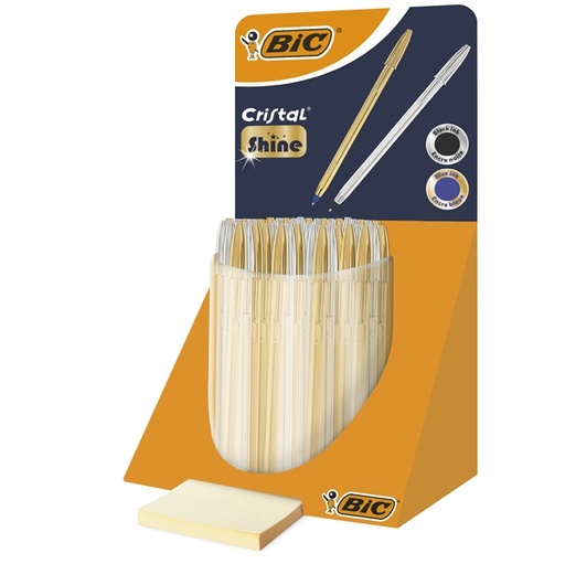 [D80897] Expo sfera Cristal(R)Shine oro/argento - 40 pezzi - ink nero/bu - Bic