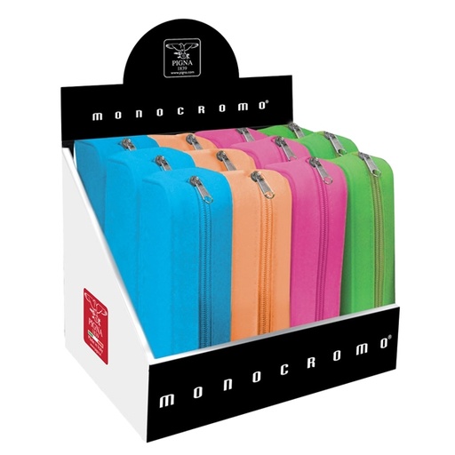 [D81314] Bustina silicone Soft Touch 80x200x60mm colori assortiti fluo Monocromo Pigna