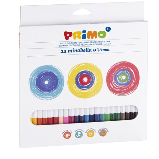 [D81376] Astuccio 24 matite colorate diam. 3,8mm Minabella PRIMO