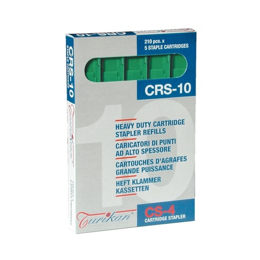 [D81392] 5 caricatori da 210 punti CRS-10 mm verde (fino a 55 fogli) Turikan