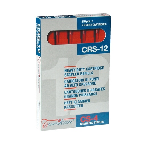 [D81393] 5 caricatori da 210 punti CRS-12 mm rosso (fino a 80 fogli) Turikan