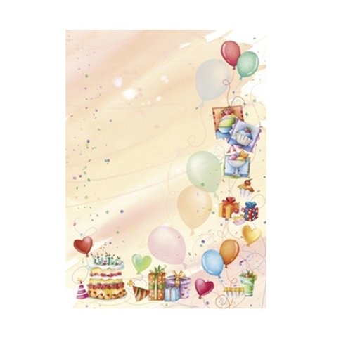 [D81997] Carta con stampa "PARTY'" A4 90gr 20fg Decadry
