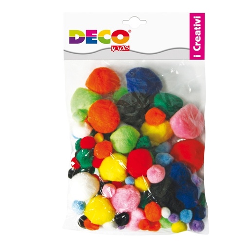 [D82007] Pompons busta da 40pz colori assortiti DECO