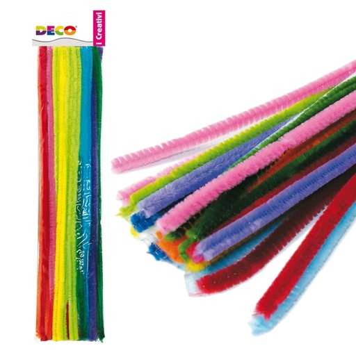 [D82008] CINIGLIA ANIMATA STELO DA 9MM IN COLORI ASSORTITI BUSTA DA 30 FILI DECO