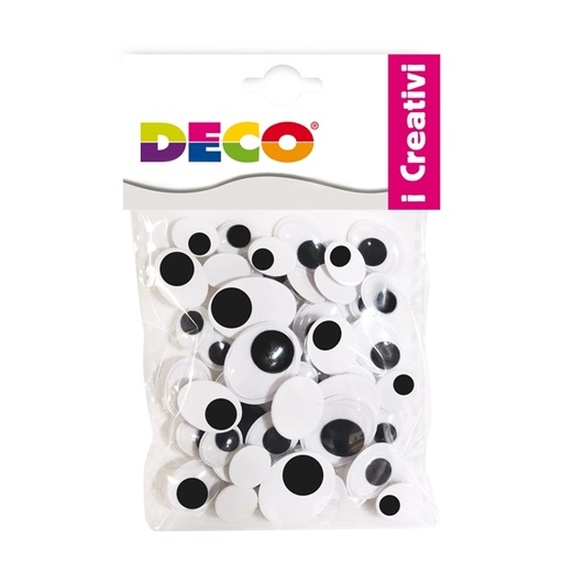 [D82012] OCCHIETTI ADESIVI OVALI BUSTA DA 50PZ MISURE ASSORTITE DECO