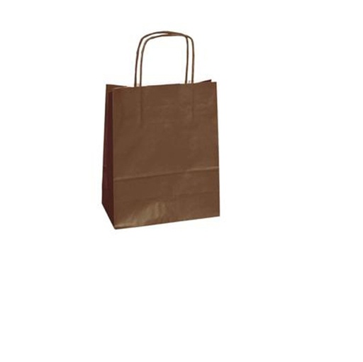 [D82228] 25 shoppers carta kraft 18x8x24cm twisted marrone