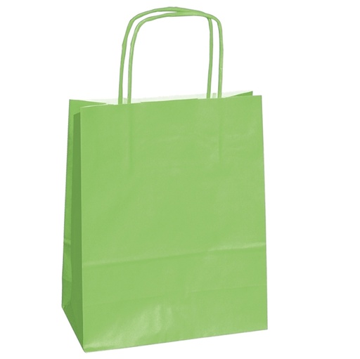 [D82240] 25 shoppers carta kraft 14x9x20cm twisted verde mela