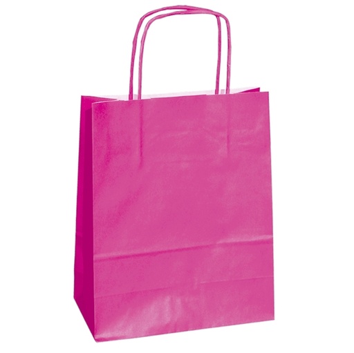 [D82243] 25 shoppers carta kraft 14x9x20cm twisted magenta