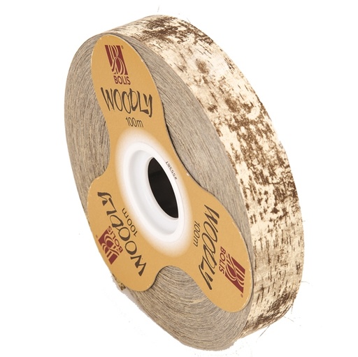 [D82338] Rotolo nastro Woodly Corteggia 24mmx100mt avorio Bolis