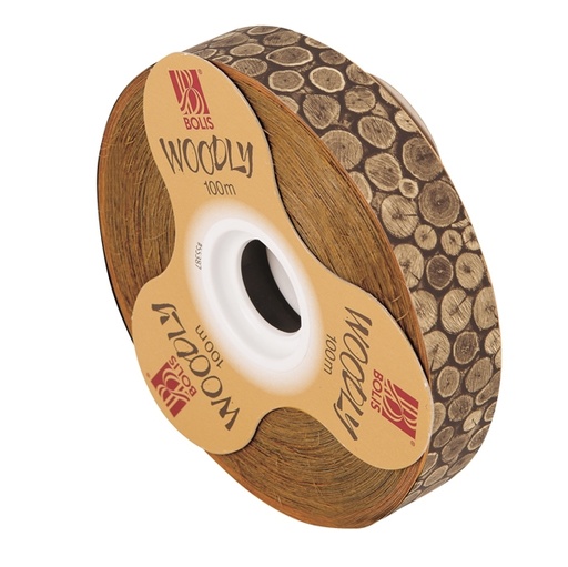 [D82344] Rotolo nastro Woodly Tronchi 24mmx100mt Bolis