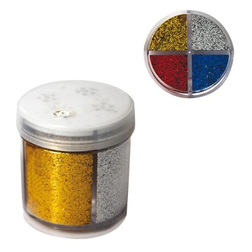 [D82420] Glitter dispenser grana fine 40ml 4 colori assortiti DECO