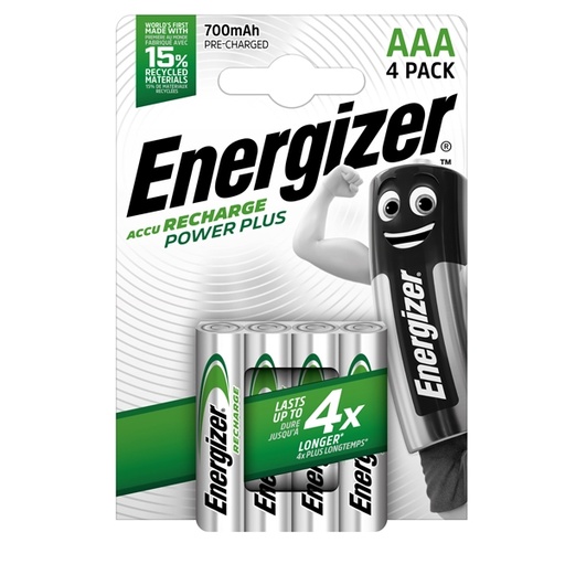 [D94397] Blister 4 pile ricaricabili AAA - Energizer Power Plus
