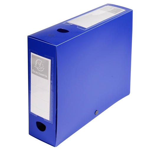 [D82450] Scatola archivio box con bottone blu f.to 25x33cm D 80mm Exacompta