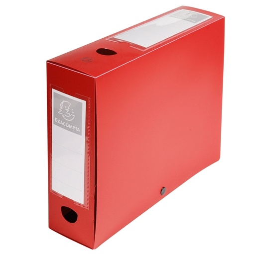 [D82451] Scatola archivio box con bottone rosso f.to 25x33cm D 80mm Exacompta