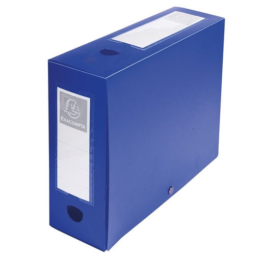 [D82452] Scatola archivio box con bottone blu f.to 25x33cm D 100mm Exacompta