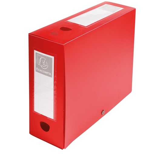 [D82453] Scatola archivio box con bottone rosso f.to 25x33cm D 100mm Exacompta