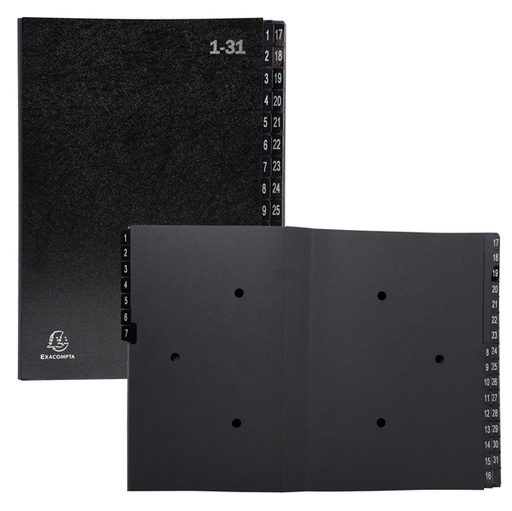 [D82456] Classificatore numerico 1-31 Ordonator per A4 nero 25x33cm Exacompta