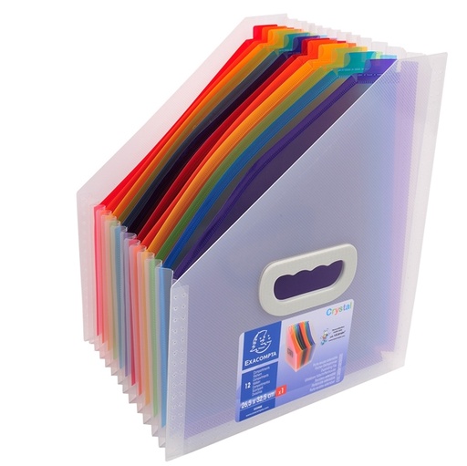 [D82469] Portariviste a 12 tasche in PP 26,5x32,5 cm CRYSTAL Exacompta