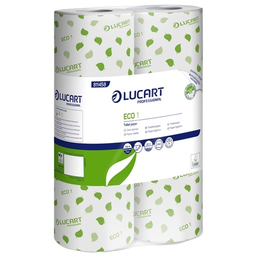 [D82493] Pacco 6 rotoli Carta Igienica fascettata 200 strappi Eco Lucart