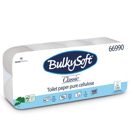 [D82495] Pacco 10 rotoli Carta Igienica 160 strappi Classic BulkySoft - EXTRA FAST DISSOLVING TISSUE