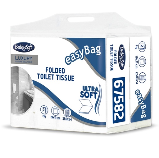 [D82497] Pacco 250 strappi Carta Igienica interfogliata EasyBag BulkySoft