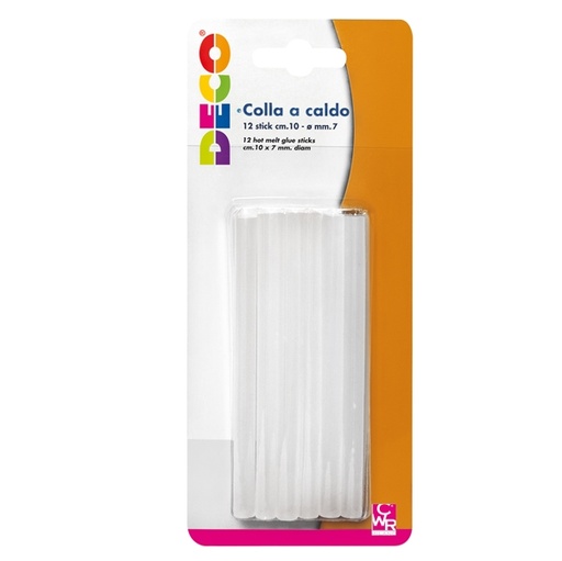 [D82571] Colla Stick pz12 per pistola mini TG02M diam. 7mm - lungh. 10cm DECO