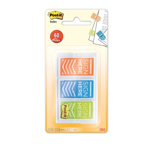 [D82579] Set 60 SEGNAPAGINA Post-it(R) Index 682-SH-OBLEU MEDIUM "Firma Qui"