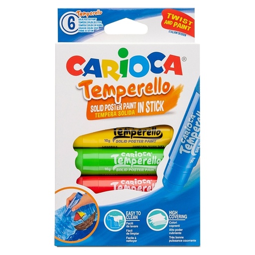 [D82595] Astuccio 6 tempere Temperello colori assortiti Carioca