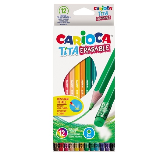 [D82597] Astuccio 12 matite Tita cancellabile colori assortiti Carioca