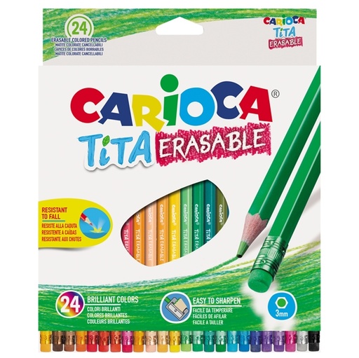 [D82598] Astuccio 24 matite Tita cancellabile colori assortiti Carioca