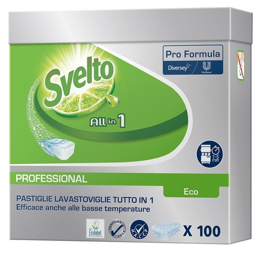 [D82607] Fustino 100 Tabs 20g 3in1 Eco per lavastoviglie Svelto