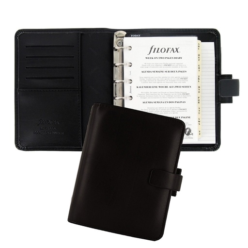 [D82630] Organiser Metropol Pocket f.to 146x115x35mm nero similpelle Filofax