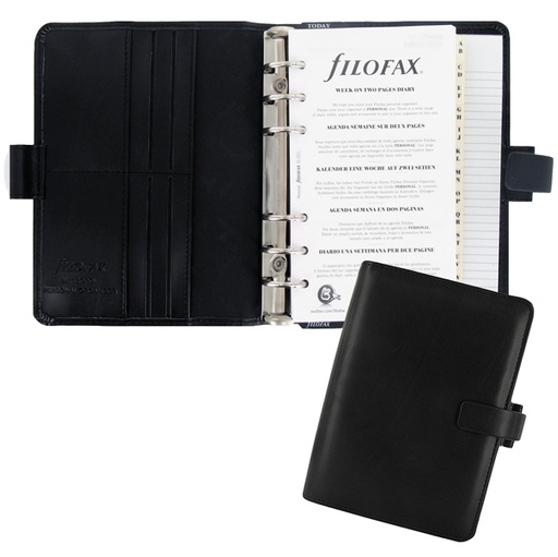 [D82632] Organiser Metropol Personal f.to 188x135x38mm nero similpelle Filofax