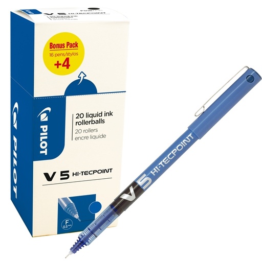 [D82706] Value pack 16+4 roller Hi-Tecpoint V5 0 ,5mm blu Pilot