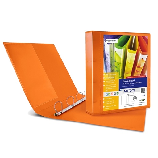 [D82719] Raccoglitore MYTO TI 17 A4 4D 22x30cm arancio personalizzabile SEI ROTA