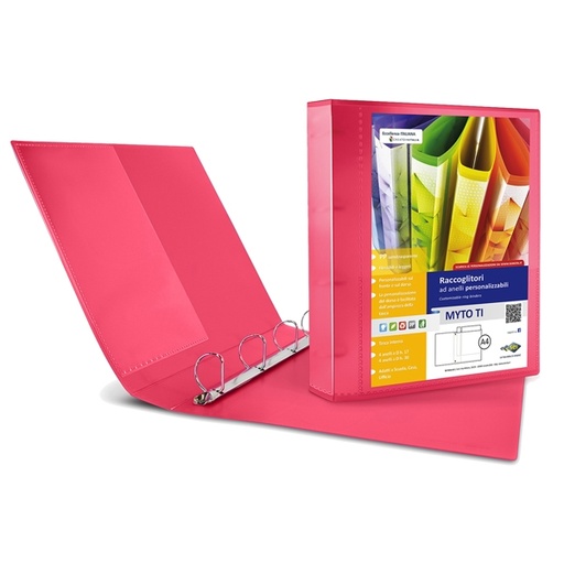 [D82722] Raccoglitore MYTO TI 17 A4 4D 22x30cm rosso personalizzabile SEI ROTA