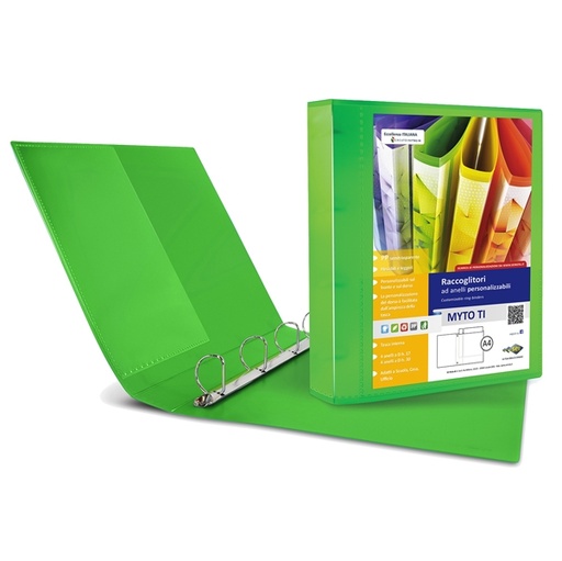 [D82728] Raccoglitore MYTO TI 30 A4 4D 22x30cm verde personalizzabile SEI ROTA