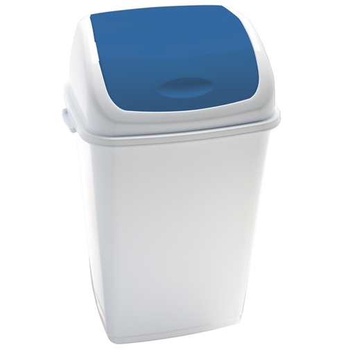 [D82733] Pattumiera a basculante 50Lt Rif Basic Bianco/Blu