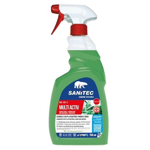 [D82744] SGRASSATORE DISINFETTANTE MULTI ACTIV 750ML SANITEC