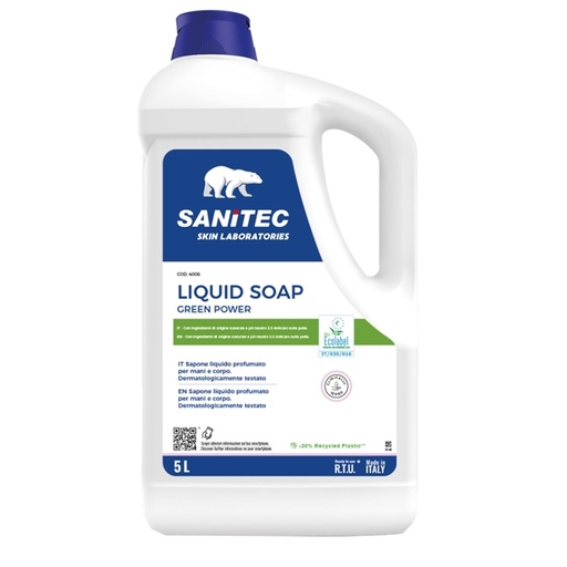 [D82777] Sapone liquido tanica 5Lt Green Power Sanitec