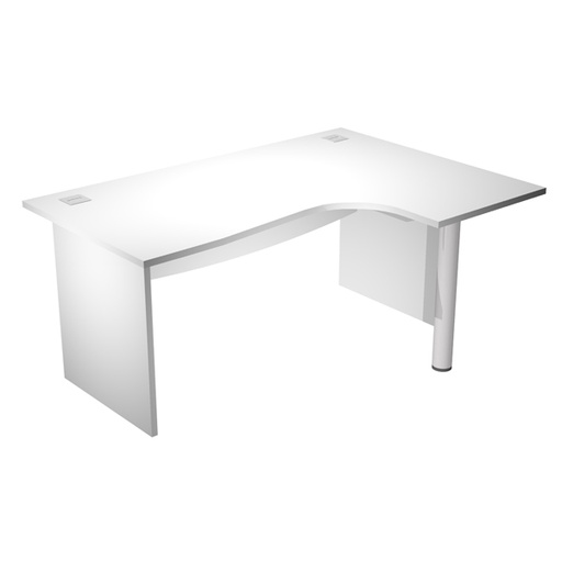 [D94417] Scrivania Compact DX fianco melam. + supp.met. L160cm Bianco - Agora' Direction