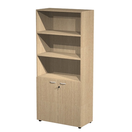 [D82855] ARMADIO MODULARE A 2 ANTE BASSE 90x45,8cm - H200cm Rovere