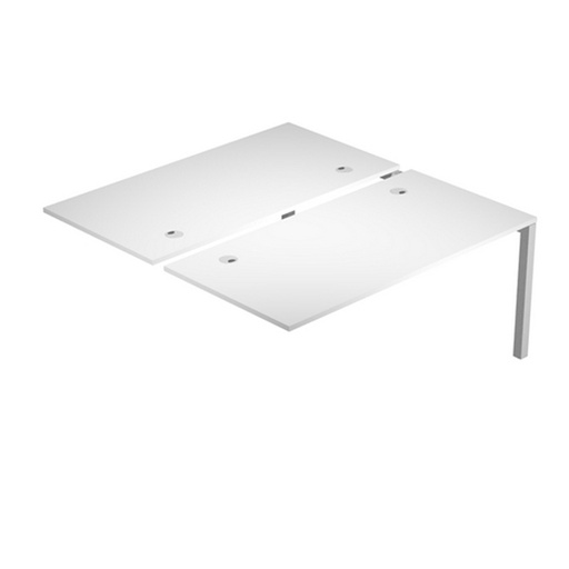 [D82882] Postazione doppia aggiuntiva per scrivanie 120X168cm Bianco - Agora'