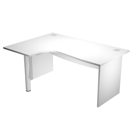 [D94426] Scrivania Compact SX fianco melam. + supp.met. L160cm Bianco - Agora' Direction