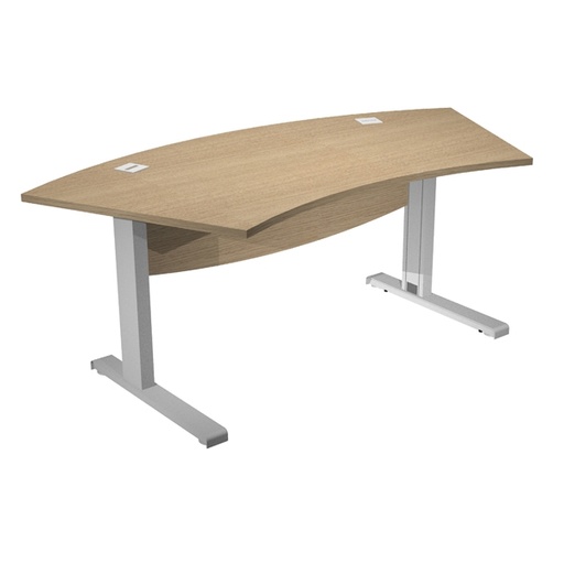 [D82947] Scrivania fianchi a L in metallo 190x96xH73cm Rovere - Agora' Direction