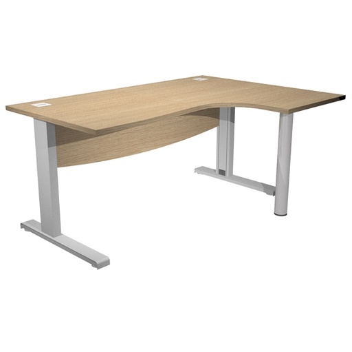 [D82954] Scrivania Compact DX fianco a L metallo L160cm Rovere - Agora' Direction